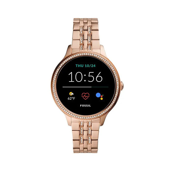 Fossil gen 5e 0653 Dial colour gold with stones Strap metiral stainless steel Strap coloue gold (Used)