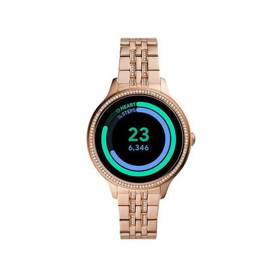 Fossil gen 5e 0653 Dial colour gold with stones Strap metiral stainless steel Strap coloue gold (Used)