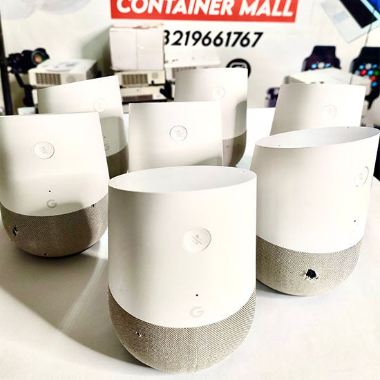 Google Home device promotional torn with original power adopter