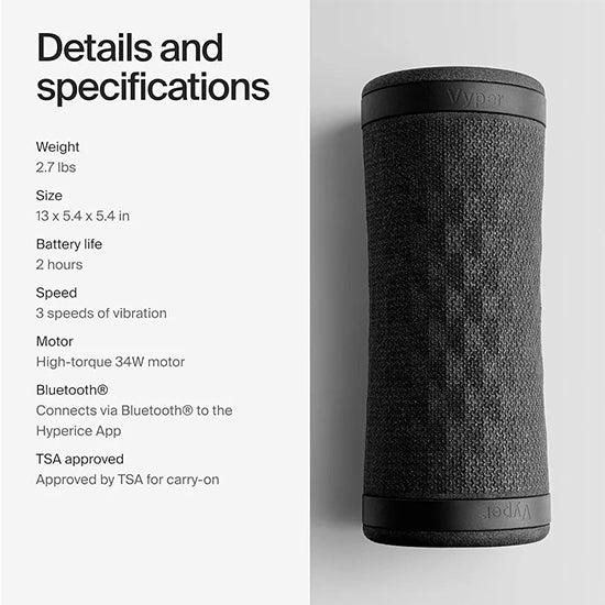 Hyperice Vyper 3 - Powerful High-Intensity Vibrating Foam Roller - Relieve Muscle Tension - Pre and Post Workout Recovery