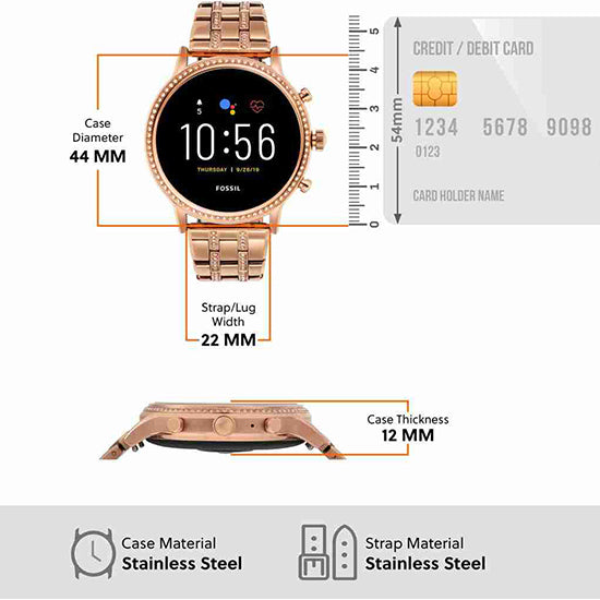 Fossil gen 6 2680 Dial colour gold Strap material stainless steel gold (used)