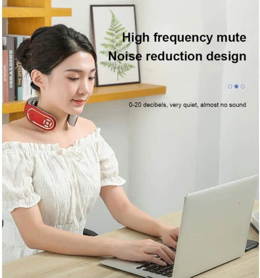 NCRD Intelligent Neck Massager with Heat Cordless, 4 Modes 15 Levels of Intensity Massage, Relieve Neck Muscle Pain, Smart Portable Electric Neck Massager for Pain Relief for Women Men Mom Dad Gifts