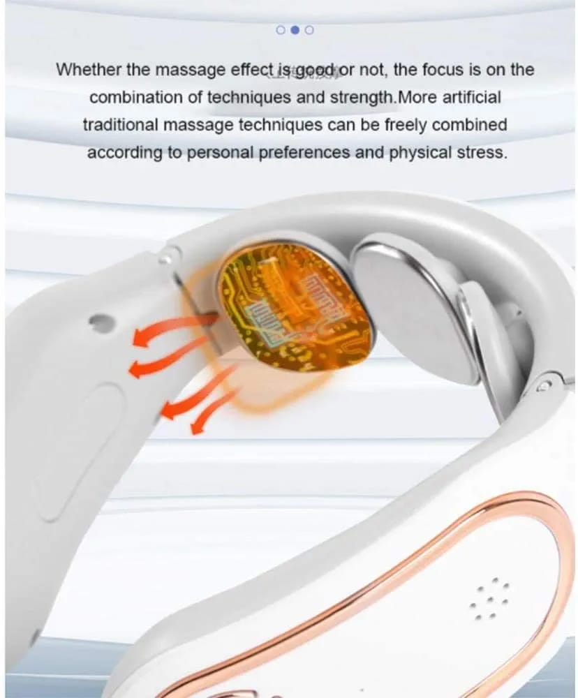 NCRD Intelligent Neck Massager with Heat Cordless, 4 Modes 15 Levels of Intensity Massage, Relieve Neck Muscle Pain, Smart Portable Electric Neck Massager for Pain Relief for Women Men Mom Dad Gifts
