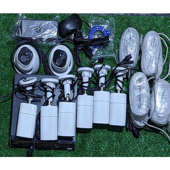 REOLINK NVS8 12mp ultra HD u 8-ch built in POE NVR UpTo 12 channel support with 6bullet 8mp cams and 2 8mp dome cams and 8 PCs 10m each Ethernet cable
