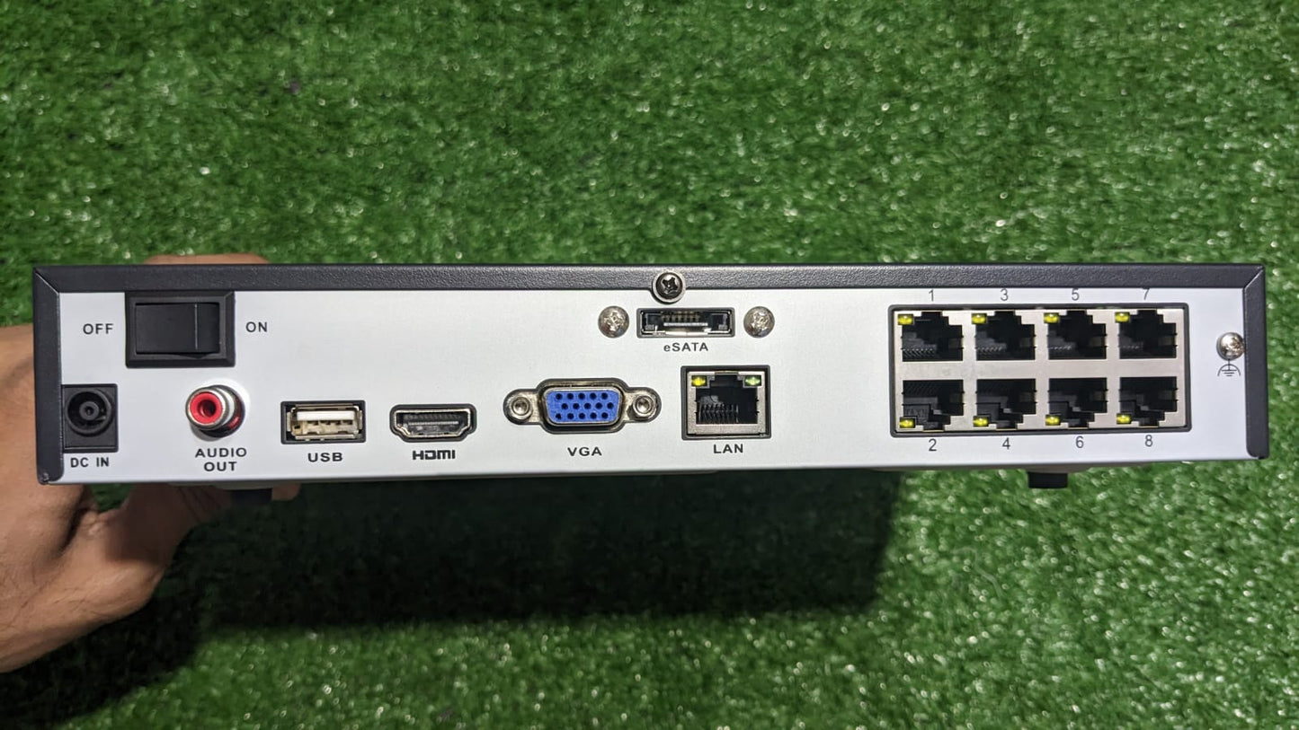 REOLINK NVS8 12mp ultra HD u 8-ch built in POE NVR UpTo 12 channel support with 6bullet 8mp cams and 2 8mp dome cams and 8 PCs 10m each Ethernet cable