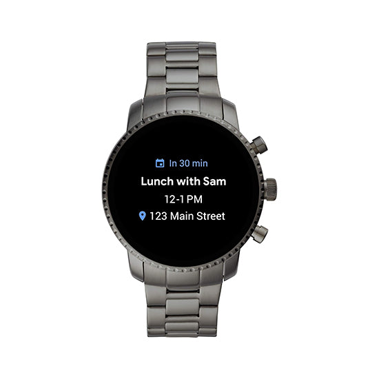 Fossil Q Explorist HR 2151 Strap colour silver Strap metiral stainless steel Dial colour silver (used)