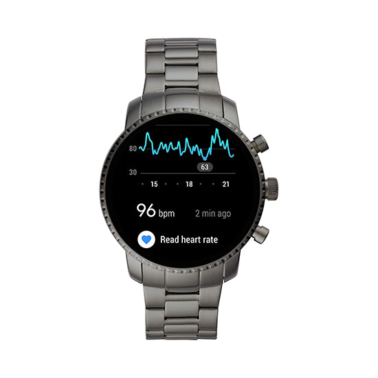 Fossil Q Explorist HR 2151 Strap colour silver Strap metiral stainless steel Dial colour silver (used)