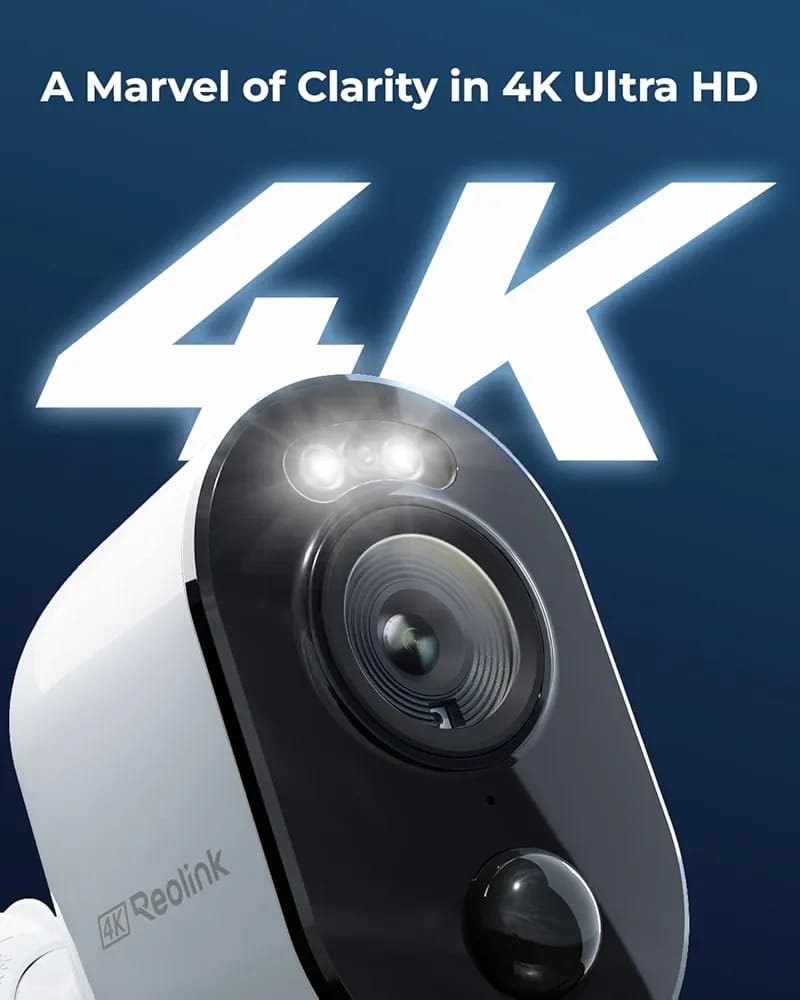 REOLINK Argus 3 Ultra, 4K Solar Security Camera with solar panel Wireless Outdoor, Solar/Battery Powered, 2.4/5GHz WiFi, 8MP Color Night Vision, AI Detection, Local (Without box)