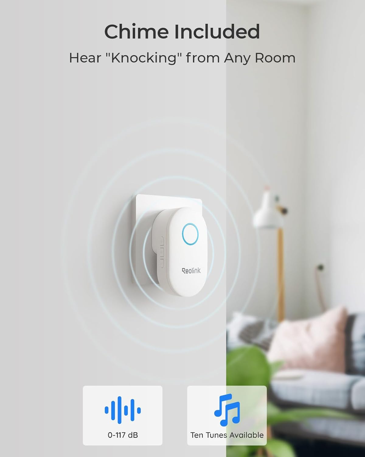 REOLINK Video Doorbell WiFi Camera -5mp Outdoor, 2.4G WiFi, 4:3 Wide View Angle, Smart Detection, Local Storage, No Subscription Front Door Home Security, Customized Chime V2 (Without box scratches on body)