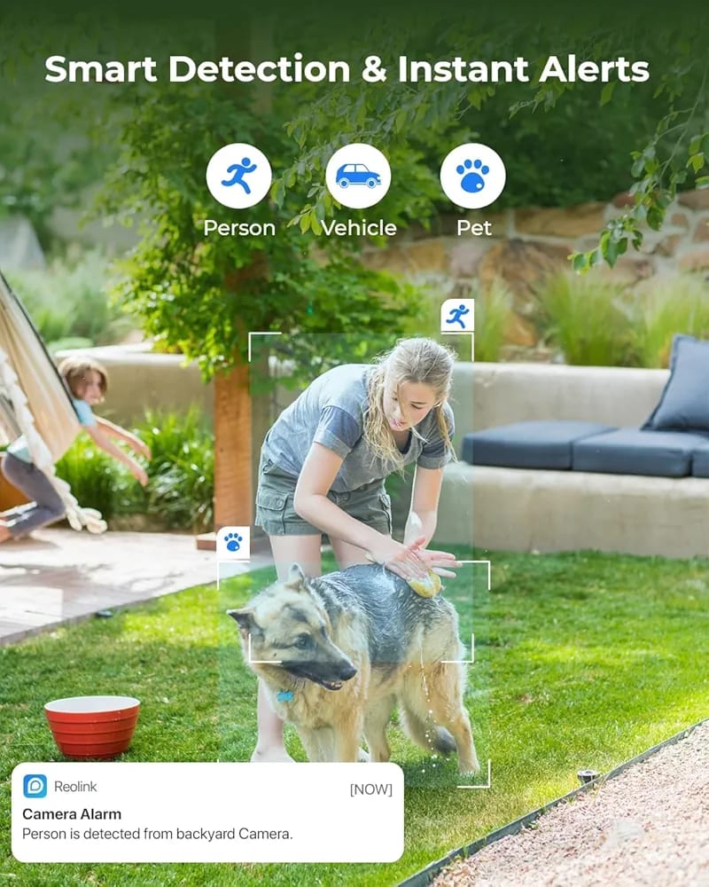 RLC-811WA BY Reolink 4K Security Camera Outdoor Wi-Fi 6, 5X Optical Zoom, 8MP Color Night Vision, Human/Vehicle/Animal Detection, 2.4/5 GHz WiFi, 2-Way Audio, IP67 Waterproof, Remote Viewing H.265, (Without box)