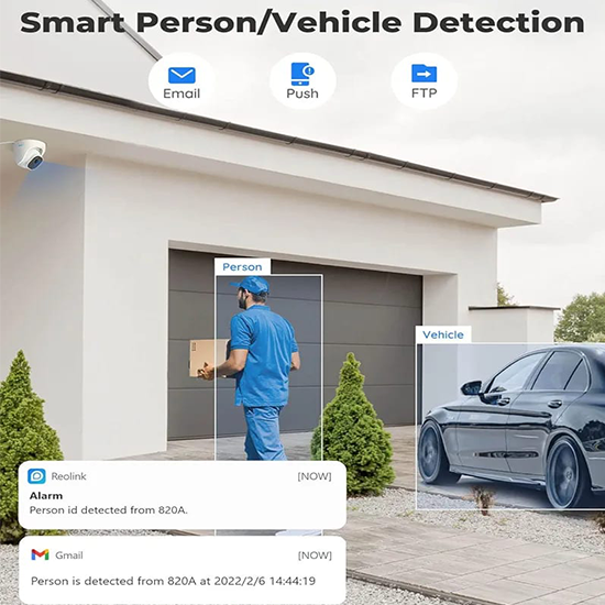 REOLINK RLC 820-A 4K Security Camera Outdoor System, IP PoE Dome Surveillance Camera with Human/Vehicle Detection {WITHOUT BOX}