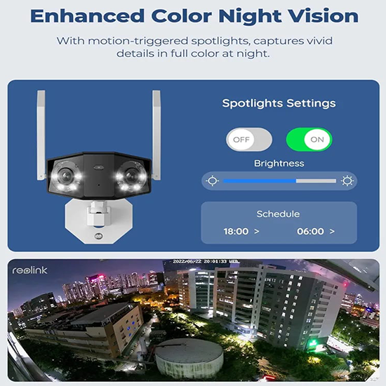 REOLINK 4K WiFi Security Camera 4MP with Ultra-Wide Angle, 2.4/5 GHz Plug-in WiFi Outdoor Camera BOX PACKED WITH COMPELETE AXXESRIOES