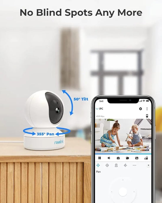 REOLINK E1 WIFI CAMERA (PACK OF 5 )3MP  Camera – 360° Baby  & Pet Monitor with Night Vision & 2-Way Audio WITHOUT BOX