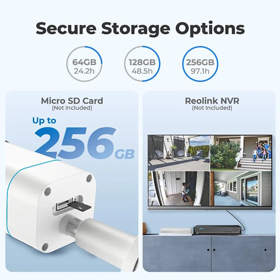 REOLINK 4K Security Camera 8MP Outdoor System Up to 256GB SD Card, RLC-810A WITHOUT BOX