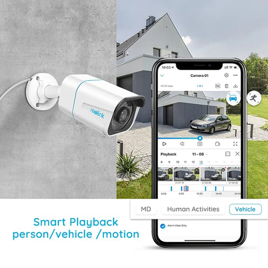 REOLINK 4K Security Camera 8MP Outdoor System Up to 256GB SD Card, RLC-810A WITHOUT BOX