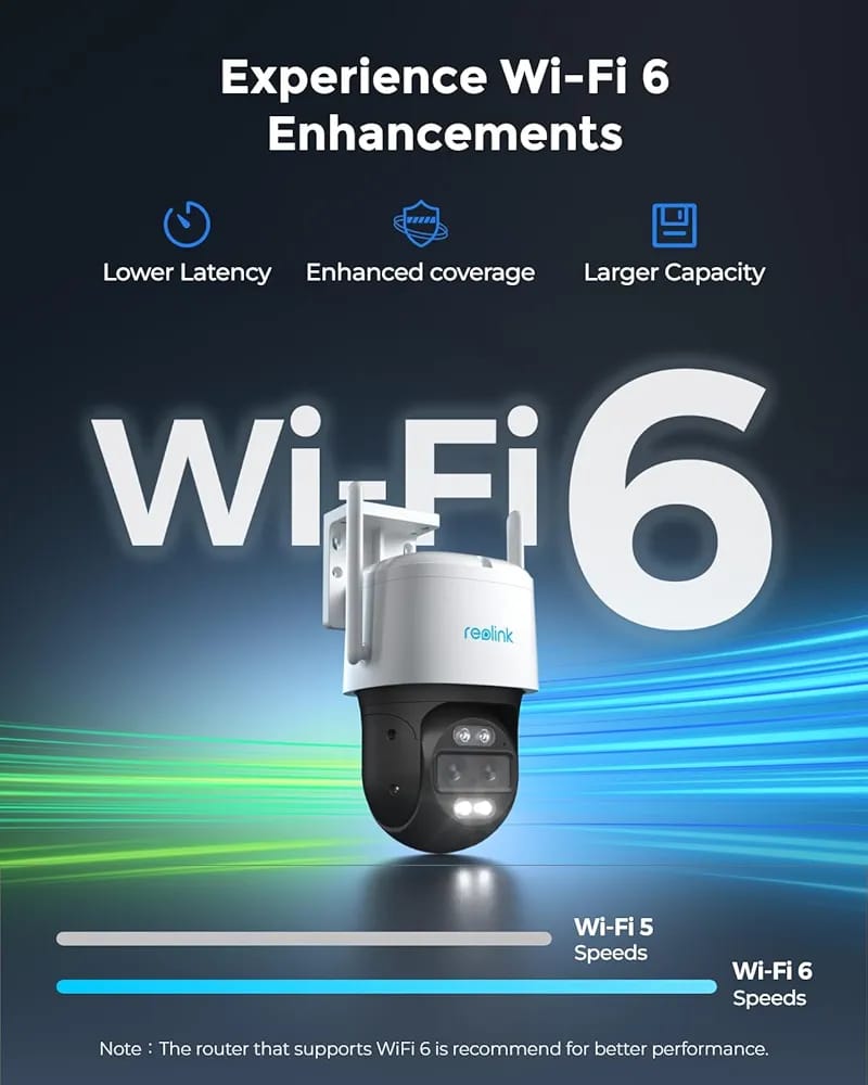TrackMix WiFi RECHARGEABLE BY REOLINK camera with type c solar panel camera features 2K (4MP) resolution, a dual-lens system with 6X hybrid zoom, auto-tracking for motion detection, and two-way audio. (Without box)