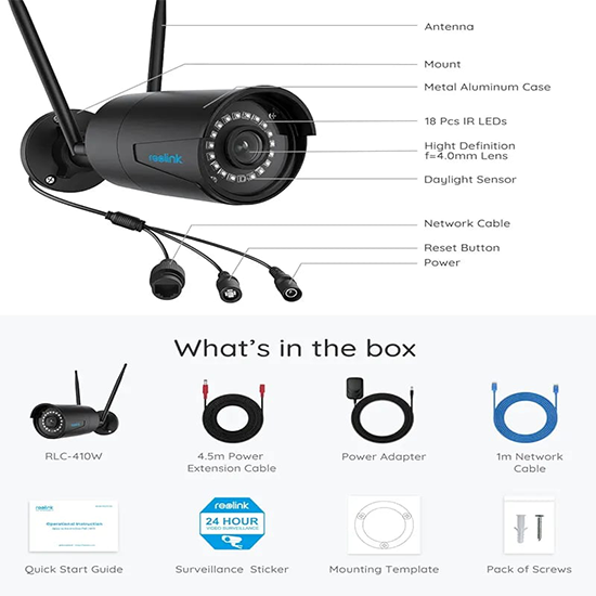 Reolink rlc 410w Wificamera 4mp with one way audio bullet camera WITHOUT BOX SCRATCEHS ON BODY