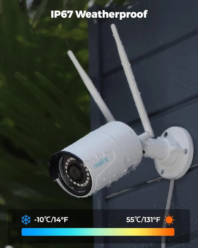 REOLINK RLC 510wa Plug-in Outdoor WiFi Security Camera, 5MP HD Dual Band Wired Wi-Fi Camera for Home Security-2.4/5 Ghz, Smart Detection, Motion Detection, Night Vision, IP67 Waterproof