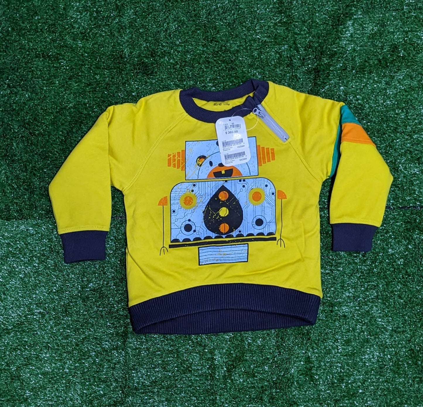 DOUBLE COTTON WITH POLYESTER FILLING BABY FULL SLEEVES SHIRT YELLOW CM0176