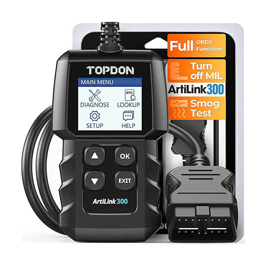 OBD2 Scanner, Code Reader TOPDON AL300 All OBD2 Functions, Vin Retrieval CAN Diagnostic Scan Tool for Check Engine Light, Smog Check, O2 Sensor Test, Mode 6, EVAP Test