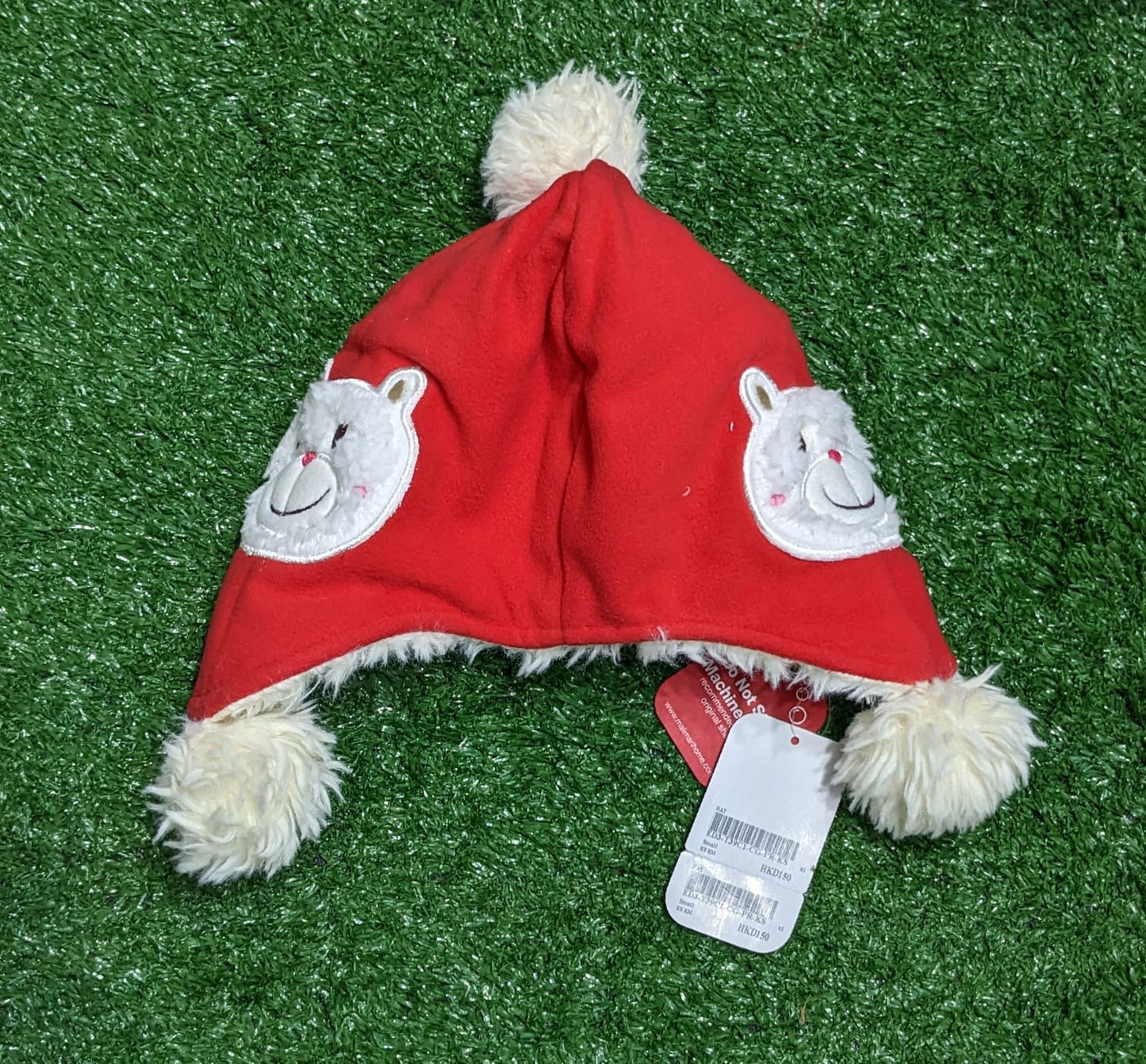 RED FULL EAR BABY CAP INNER FUR CM0144