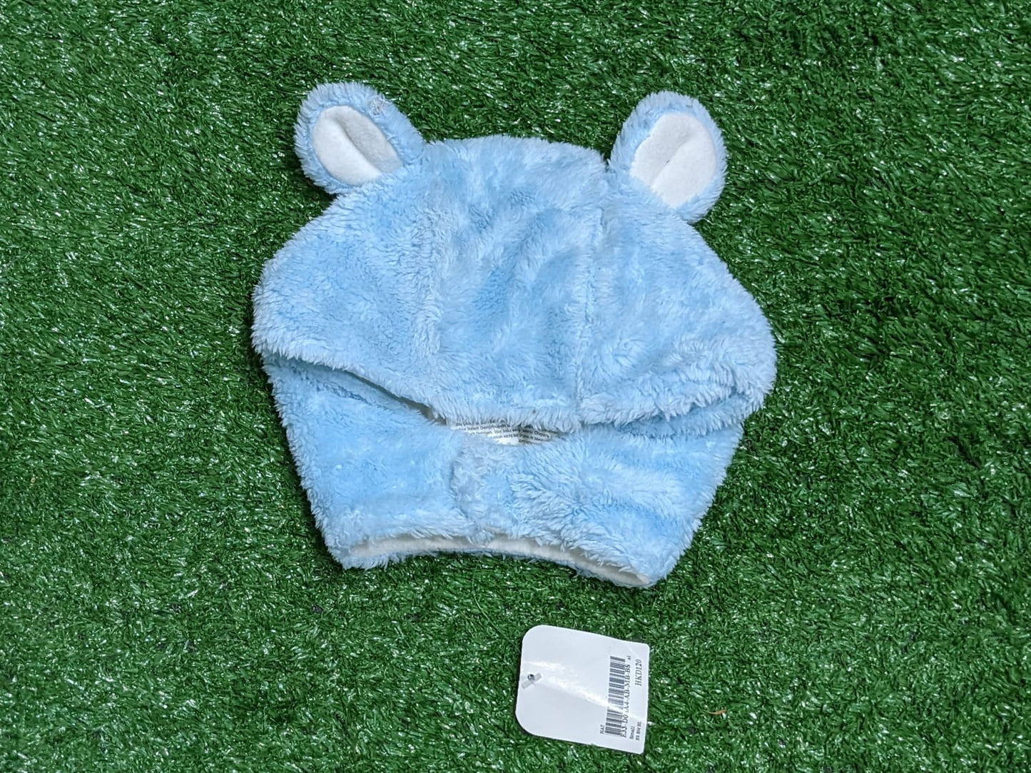 DOUBLE COTTON FULL EAR COVER BABY CAP RABBIT STYLE BLUE OUTTER FURR CM0145