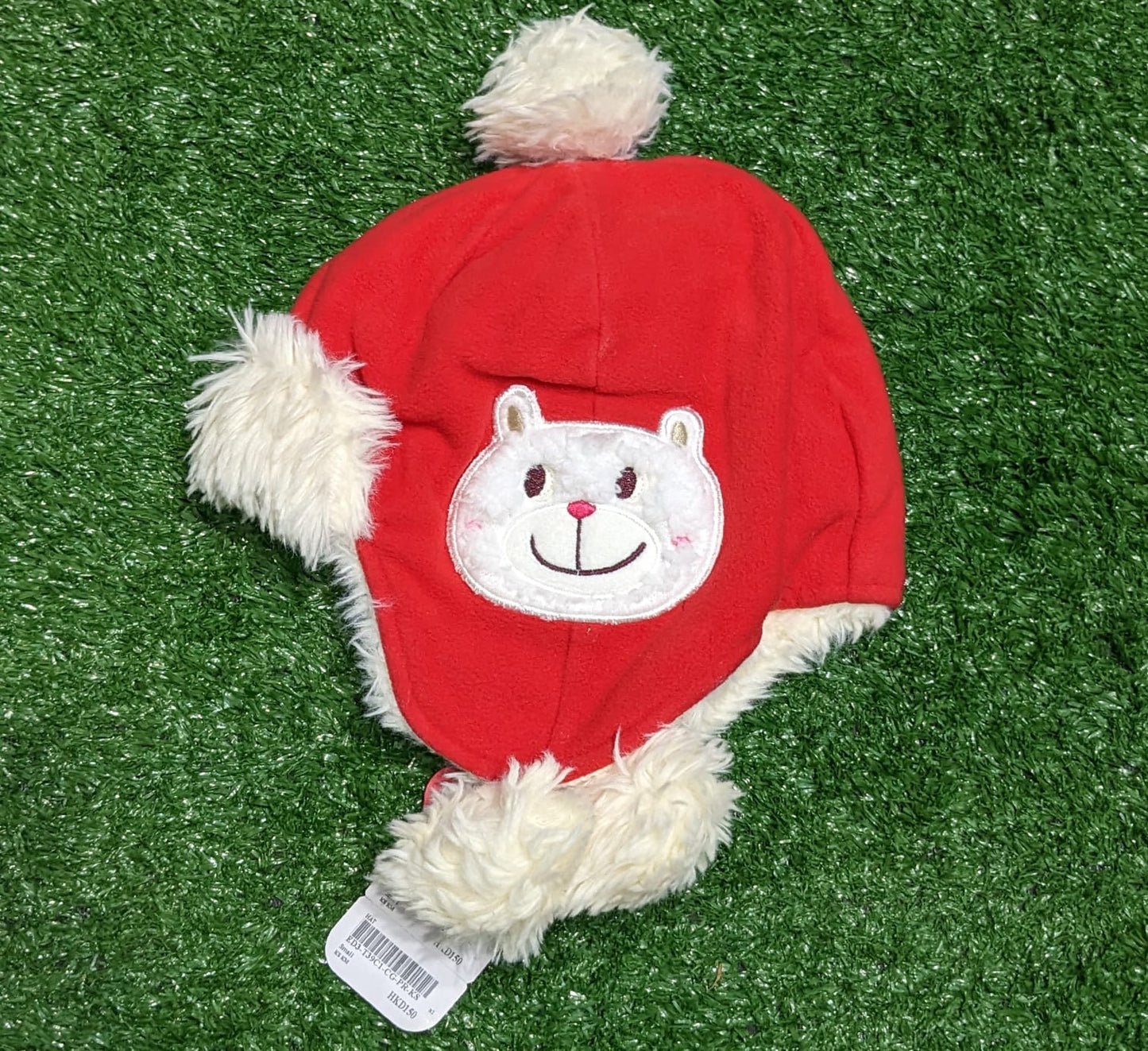 RED FULL EAR BABY CAP INNER FUR CM0144