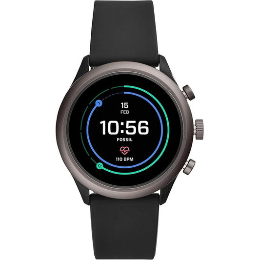 Carlyle HR 2552 Straps silicone color Black Dail silver