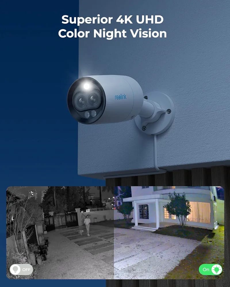 81MA by REOLINK 8mp 4k dual lens camera with motion detection colour night vision 2 way audio Without box
