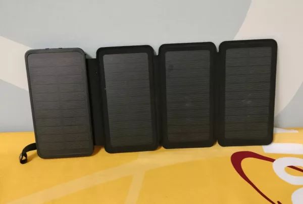 PZX 20000 Mah Power Bank With foldable Solar panel Wired and wireless charging support