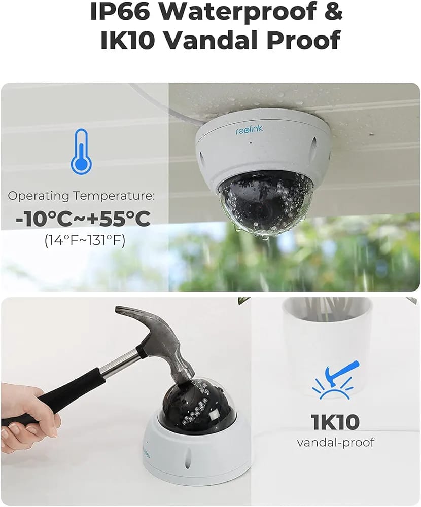 REOLINK 842a 8mp 4K PoE Home Security Camera, IP Camera with 128 Degree, 2.8mm Lens, 5X Optical Zoom & IK10 Vandalproof for Outdoor Surveillance