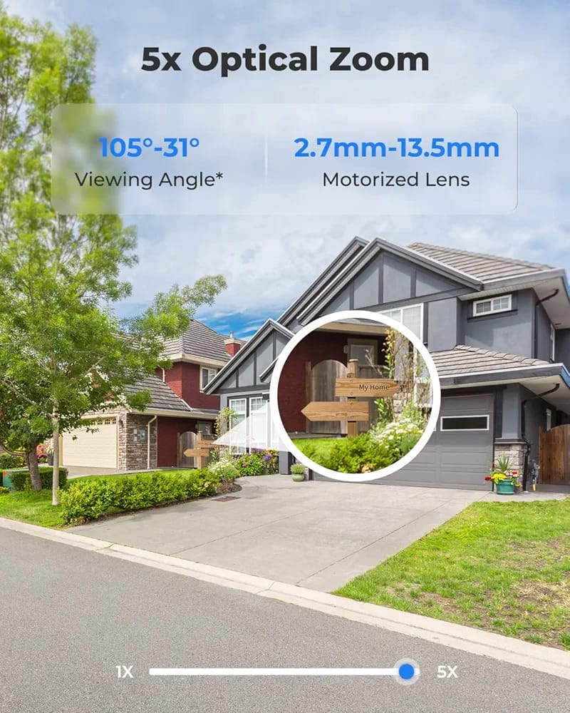 REOLINK 842a 8mp 4K PoE Home Security Camera, IP Camera with 128 Degree, 2.8mm Lens, 5X Optical Zoom & IK10 Vandalproof for Outdoor Surveillance