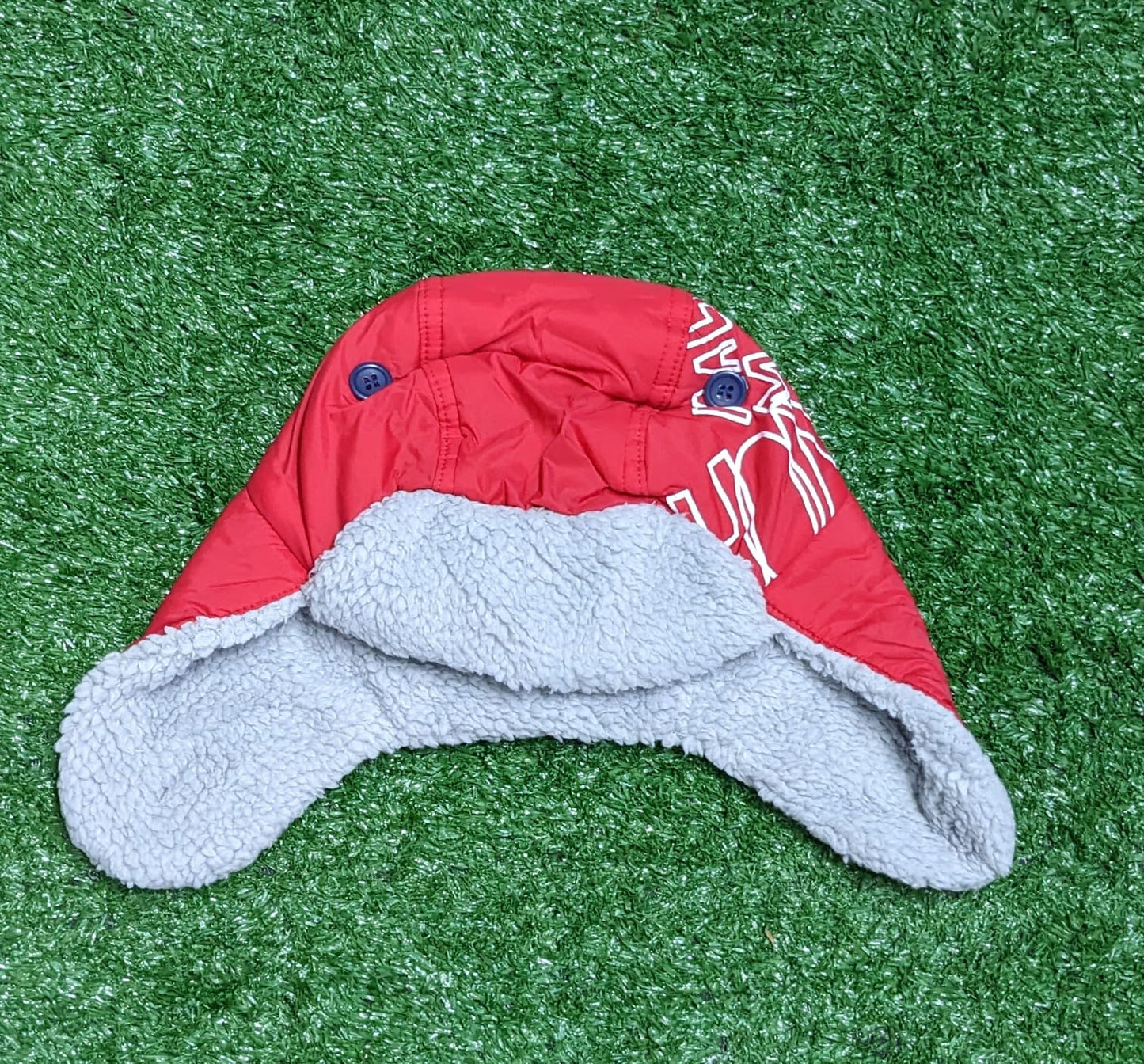 RED/LIGHT GREY FULL EAR BABY CAP OUTTER PARACHUTE CM0149