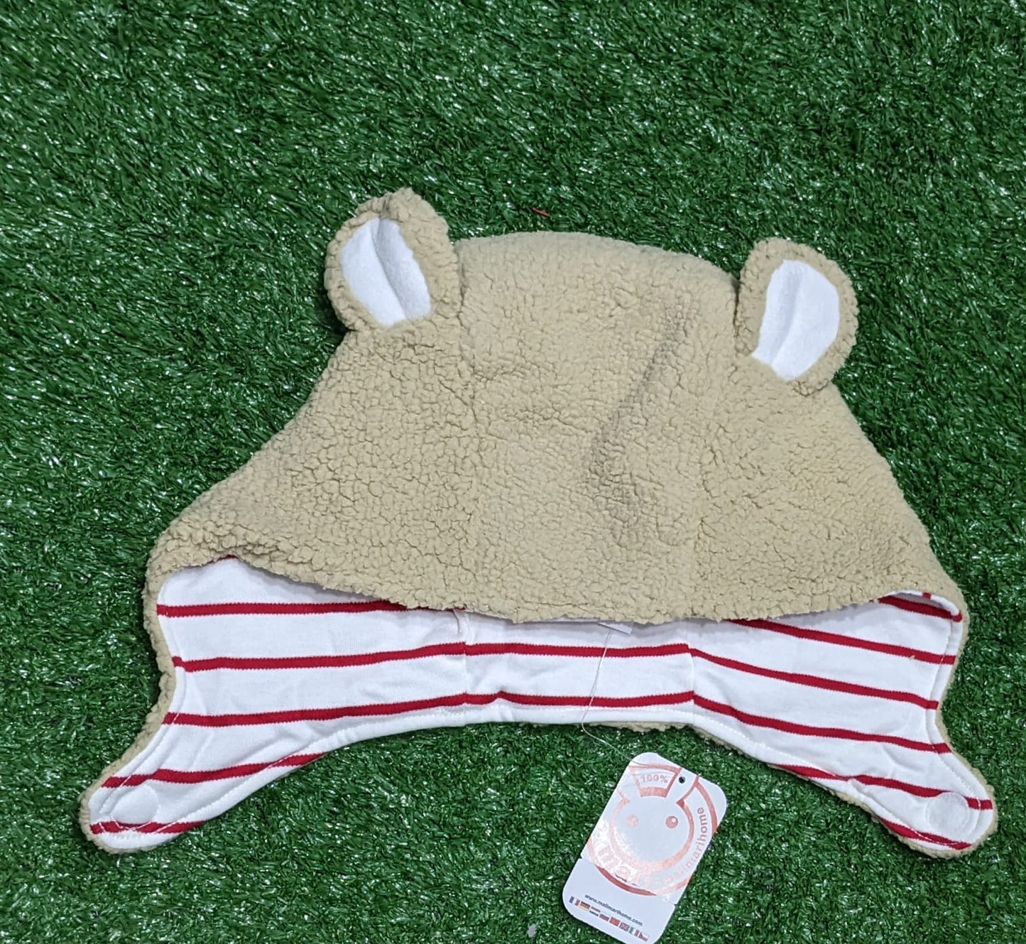 FULL HEAD RABBIT STYLE BABY CAP DOUBLE COTTON OUTTER FURR CM0151
