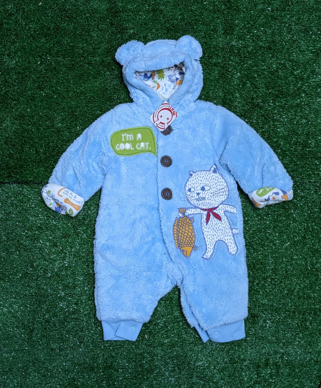 DOUBLE COTTON FULL SLEEVES OUTTER FURR STUFF FULL BODY ROMPER CM0131
