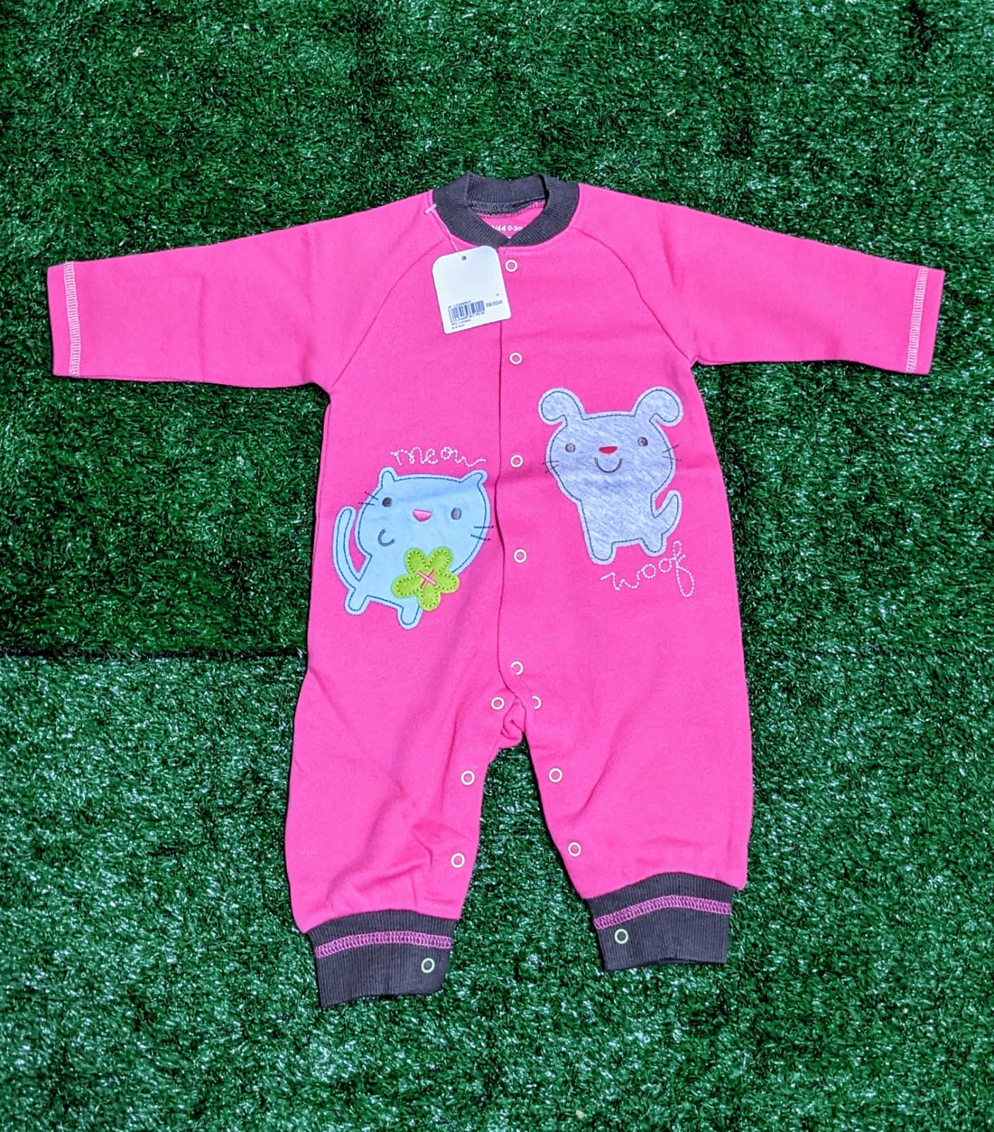 FULL SLEEVES FULL BODY ROMPER PINK COLOR CM0128