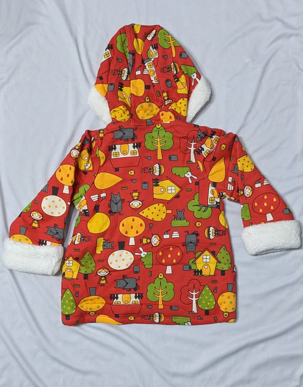 FULL SLEEVES COLOURFUL CARTOON HOODIE RED CM0112
