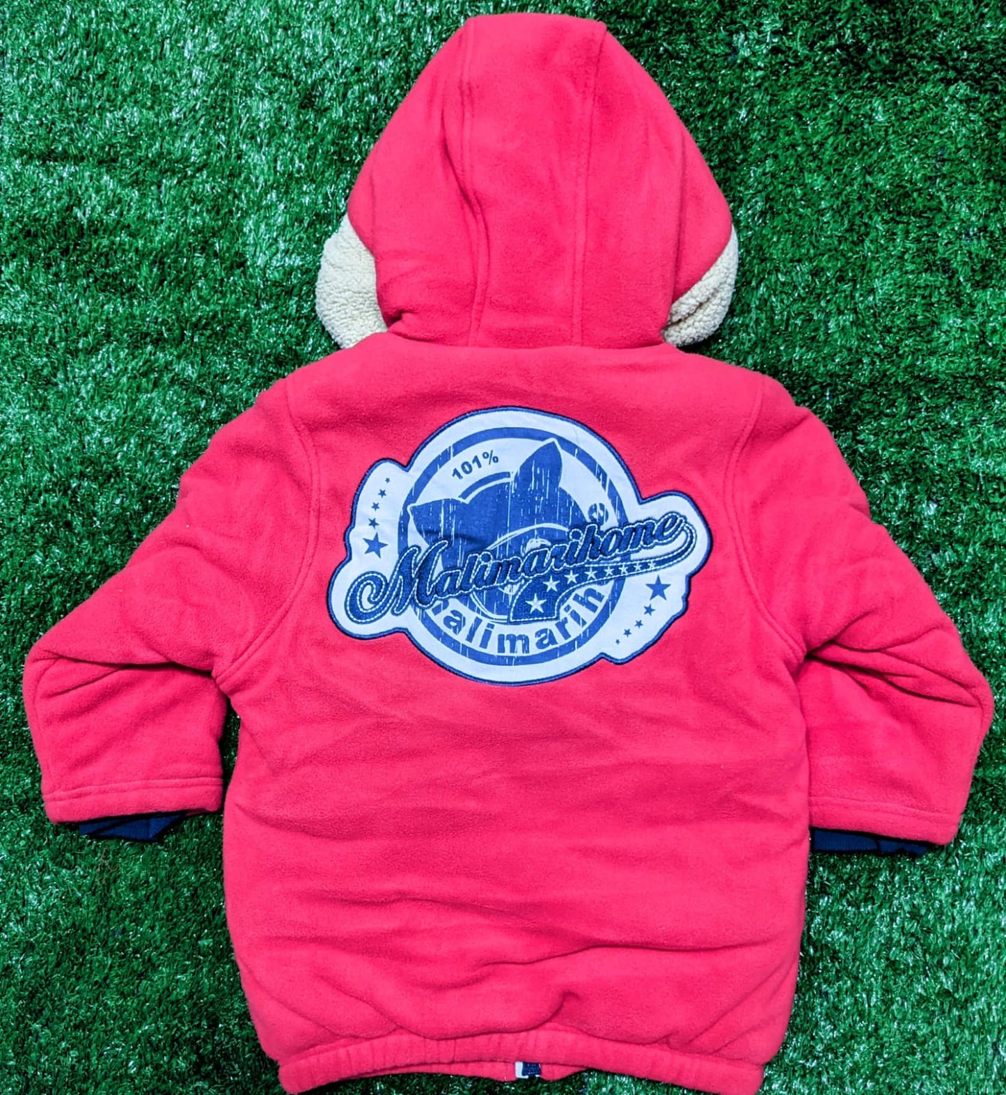Double cotton with polyester filling full sleeves red Hoodie/Jacket CM0094