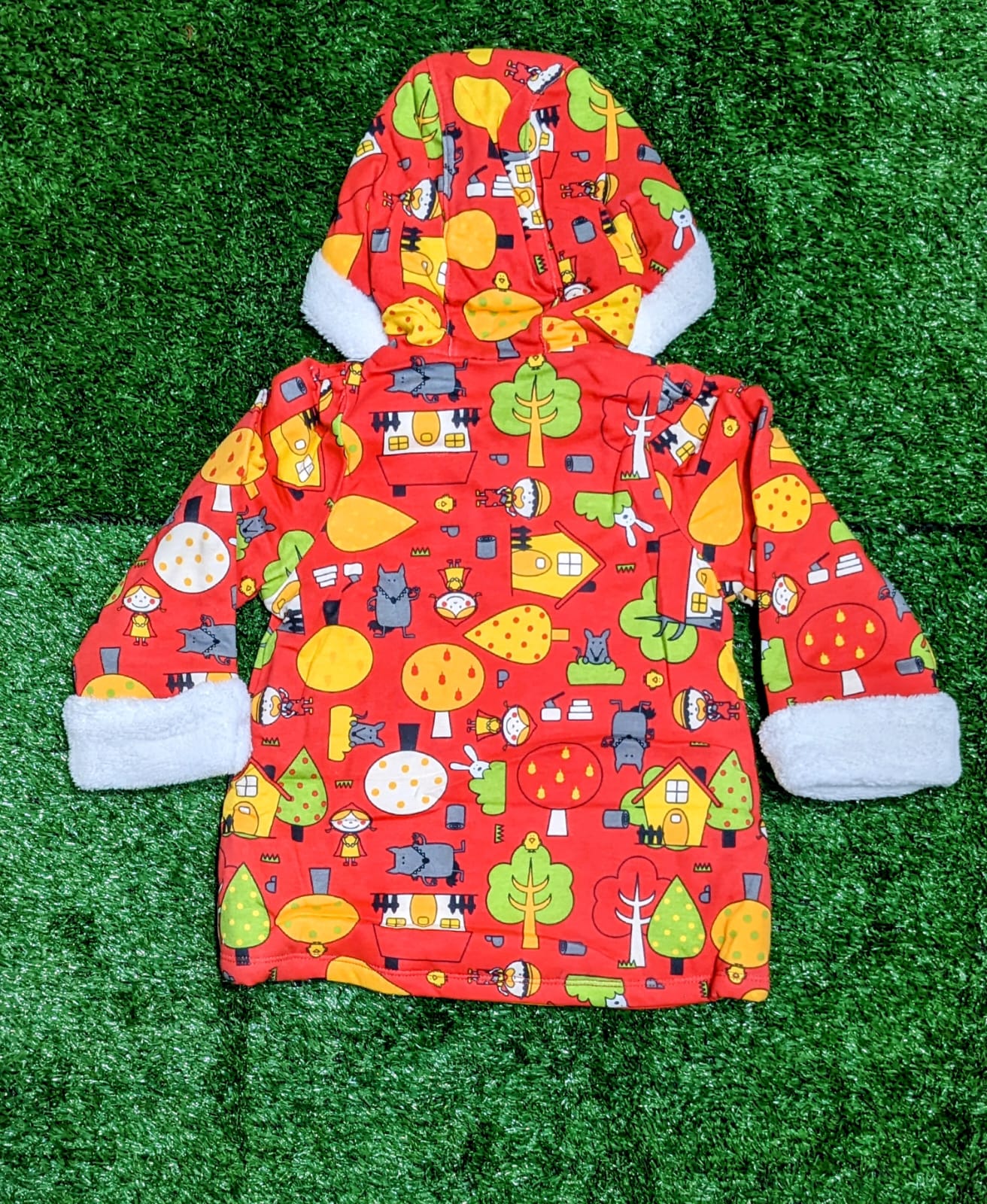 FULL SLEEVES COLOURFUL CARTOON HOODIE RED CM0112