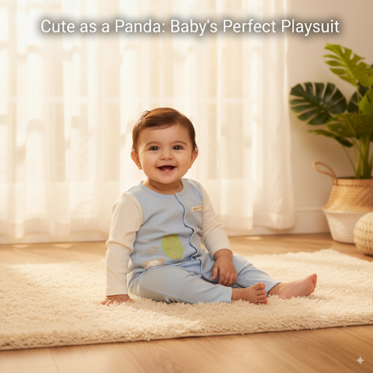 Adorable Full-Sleeve Baby Boy Romper (Brown Panda) Original Art number CM0017