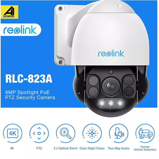 Reolink RLC-823A 8mp 360° ptz  wired  With 5× optial zoom coulor night vision auto tracking (without box)