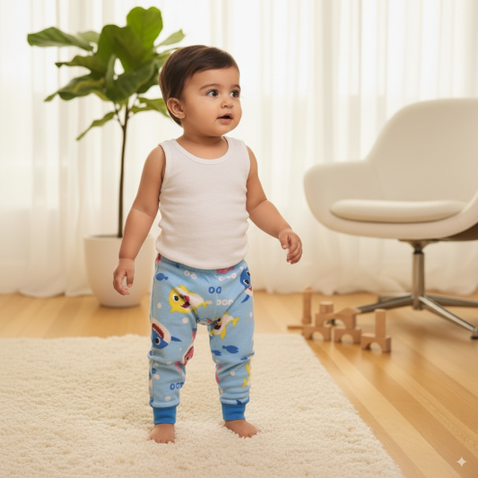 Sky Blue Baby Trousers for Mid-Season & Winter Nights Soft & Cozy Art No. CM0027