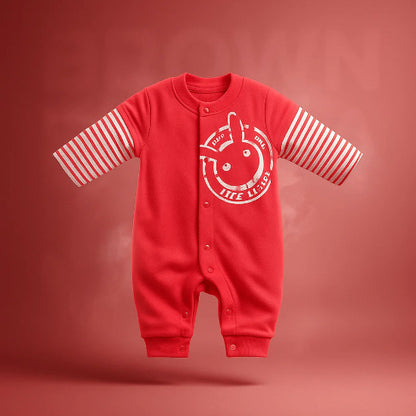 DOUBLE COTTON BED FULL BODY BABY ROMPER WITH WHITE LINING FULL SLEEVES CM0220