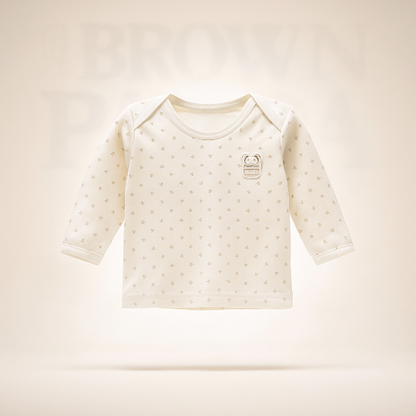 White Baby Shirt with Pet Paw Dot Print – Organic Cotton Art number CM0005