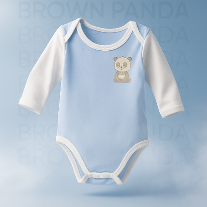 Sky Blue Baby Romper with White Collar & full Sleeves – Organic Cotton Art number CM0011
