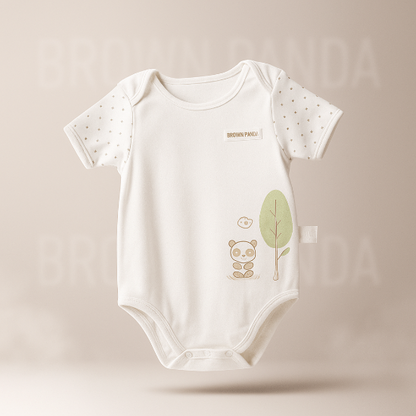 Adorable Half-Sleeve Baby Boy Romper (Brown Panda) Original Art number CM0001