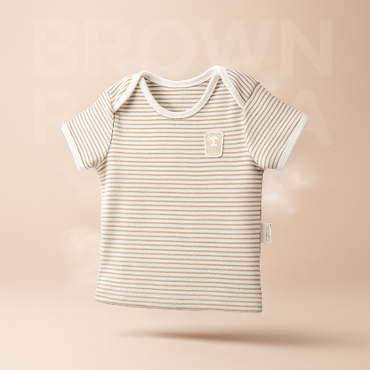 Skin Brown Striped Baby Shirt – Organic Cotton Art number CM0009