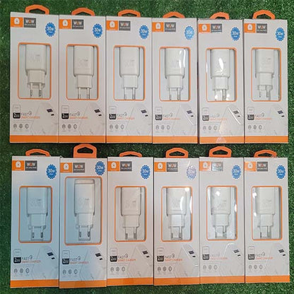 Wuw 30w Fast Smart Charger With Double Ports Pack of 12