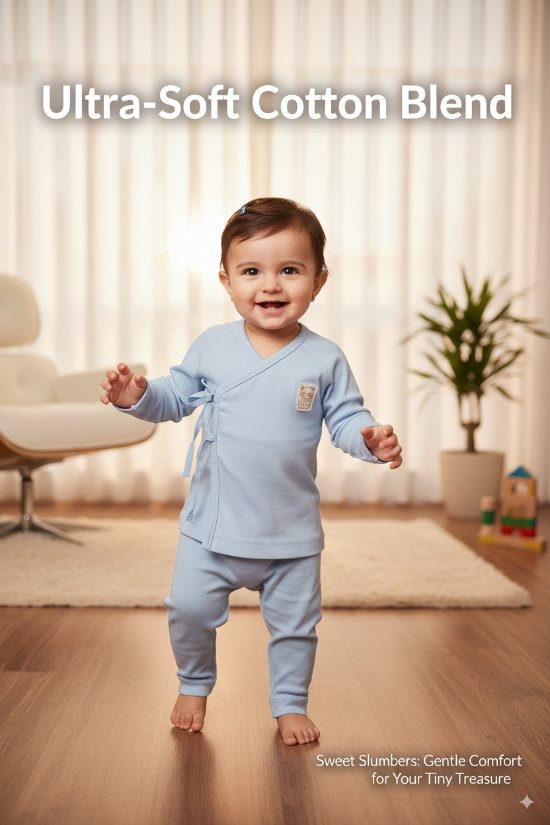 Sky Blue Open Shirt & Trousers Set – Organic Cotton Art number CM0016-10