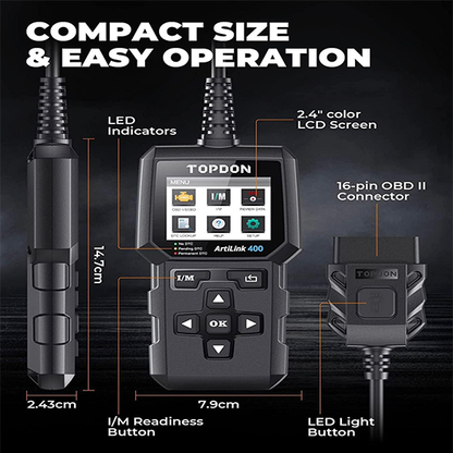 TOPDON AL400 OBD2 Scanner, Full OBDII Code Reader, Check Engine Light Scan Tool